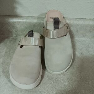 Sorel Vibe Platform Clog Size 8.5 Womens Suede Honest Beige Adjustable Strap